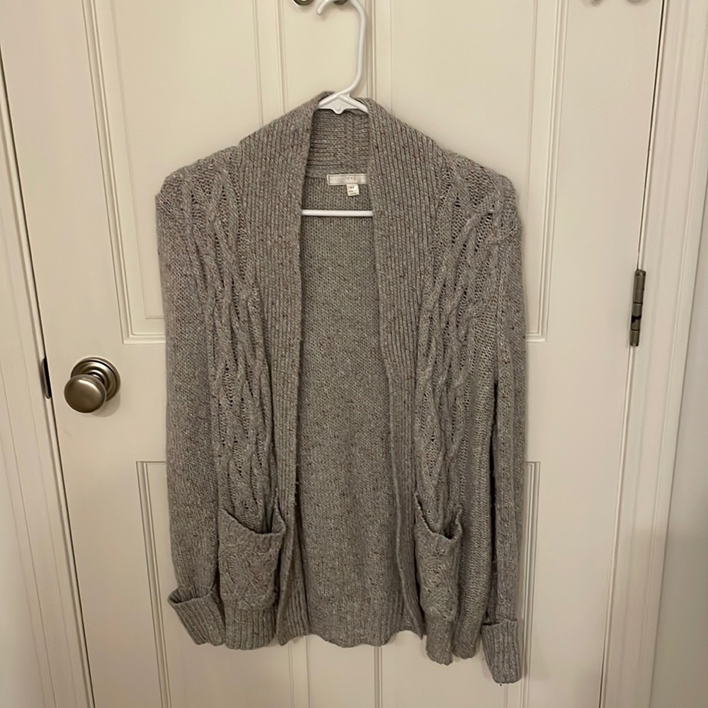 Grey knit cardigan
